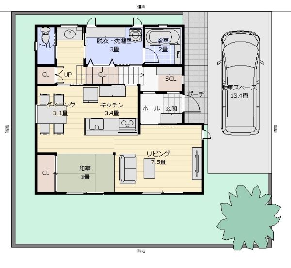 32坪家事動線を重視した横並びキッチンのある4ldk 和室の家 アトリエコジマ 注文住宅理想の間取り作りと失敗しないアイデア 実例集