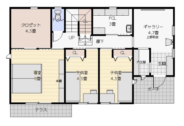 35坪ギャラリーとルーフテラスとハイサイドライトのある2階リビングの家 アトリエコジマ 注文住宅理想の間取り作りと失敗しないアイデア 実例集